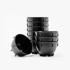 Black Coffee Cupping Bowls 200ml - Stackable Heat-Preserving Cups - Premium Material Ideal for Coffee Tasting, High-Density Polyethylene for Zero Taste Interference - Set of 12