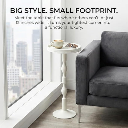 Small Round Drink Table, Pedestal Tables, Small Round Side Table - Image 4