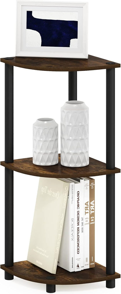 Furinno TURN-N-TUBE Corner Shelf, 3-Tier Corner Bookshelf, Display Storage by Furinno-FitsYourSpaceFitsYourBudget