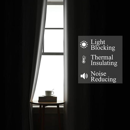 Black and Greyish White Ombre Blackout Curtains - Image 3