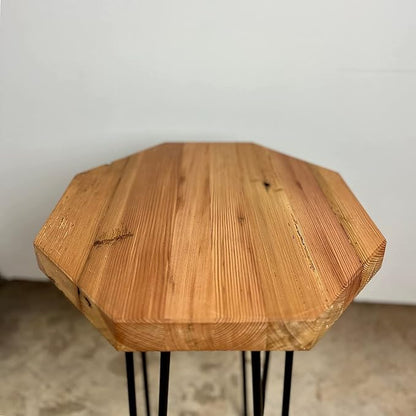 Modern Timber Craft Reclaimed Wood Hairpin Leg Table | 16" Rustic Small - Image 4