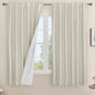 100% Blackout Natural Linen Bedroom Curtains 63 Inches 2 Panels | Stone by LAMIT