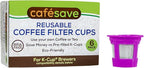 Perfect Pod Cafe Save 1-Stream Reusable K Cup Pod Coffee Filters - Refillable Coffee Pod Capsules with Built-In, Integrated Mesh Strainer for use with Keurig & Select Single Cup Coffee Makers, 6-Pack