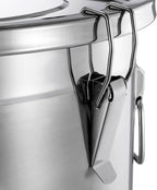 PERFERATE 304 Stainless Steel Airtight Canister 6L/12L Food Storage Bucket with Lids and Sturdy Locking Clamp Metal Cereal Rice Storage Container for Flour, Coffee Bean, Sugar, Cookie (48L)