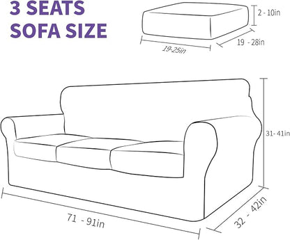 ZNSAYOTX 4 Piece Sofa Covers for Living Room Anti Slip Stretch Couch Covers for - Image 7