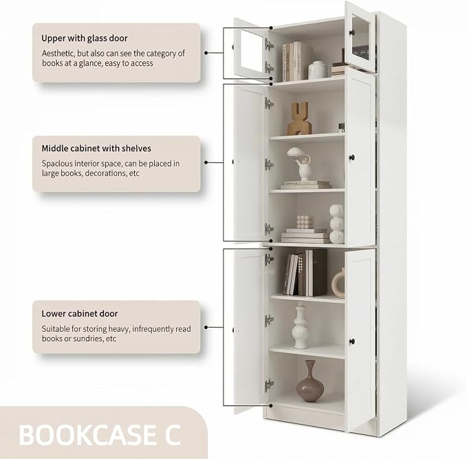 TUSY 85.5" Modern Tall Bookcase - Image 6