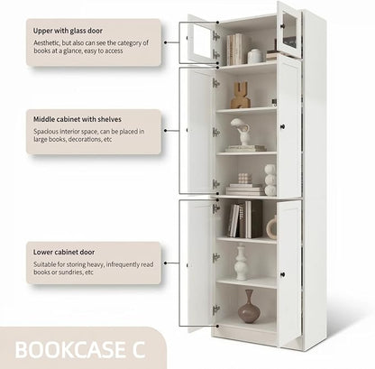 TUSY 85.5" Modern Tall Bookcase - Image 6