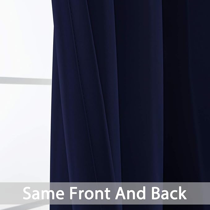 Yakamok Navy Blue Room Darkening Curtains 84 inch Sliding Door Drapes | 1 - Image 6