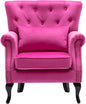 Mid Century Accent Chair Modern Button Tufted Armchair Wingback Club Chair by DMFurniture