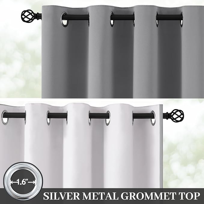 Yakamok Dove Grey 100% Blackout Curtains 84 Inches Long 50" Wide 2 Panel | - Image 2
