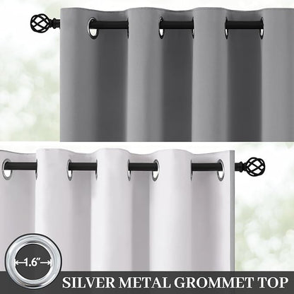 Yakamok Dove Grey 100% Blackout Curtains 84 Inches Long 50" Wide 2 Panel | - Image 2