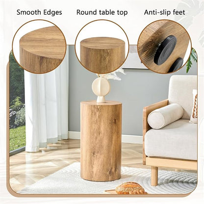 Round Side Table, End Table Living Room Table, Sofa Couch Bedside Table - Image 5