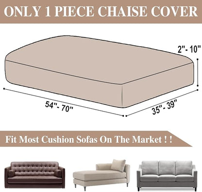 LA MEACK Couch Cushion Cover Chaise Lounge Cover Washable Separate Seat Chaise - Image 6