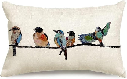 RABUSOFA 12x20 Lumbar Pillow Decorative Throw Pillows, Small Hand-Painted by RABUSOFA