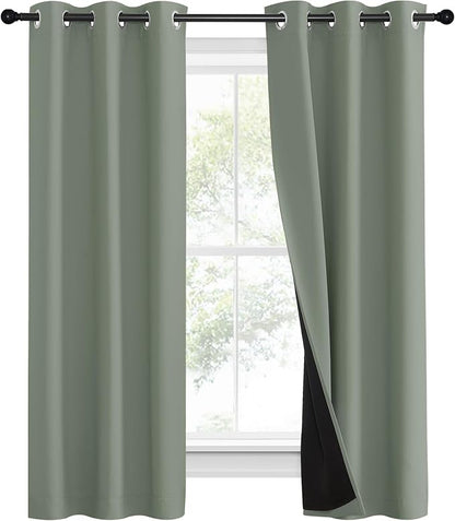 NICETOWN 100% Blackout Window Curtain Panels, Heat and Full Light Blocking - Image 2