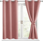 Short Blackout Curtains for Bedroom 2 Panels Dusty Rose 42x45 Inch | Thermal by Hiasan