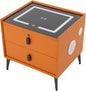 Smart Nightstand w/Fingerprint Lock Drawers, Smart Bedside Table w/USB Charging by Headery