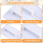 2PCS Fondant Smoother Tool - Plastic Cake Decorating Smoother & Polisher, White Fondant Smoother & Scraper Set, Professional Cake Decorating Tools for Smoothing Icing, Sculpting, and Sugar Craft