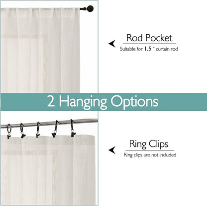 Chyhomenyc Semi Sheer Curtains 84 Inches Long 2 Panels Set, Light Filtering - Image 4