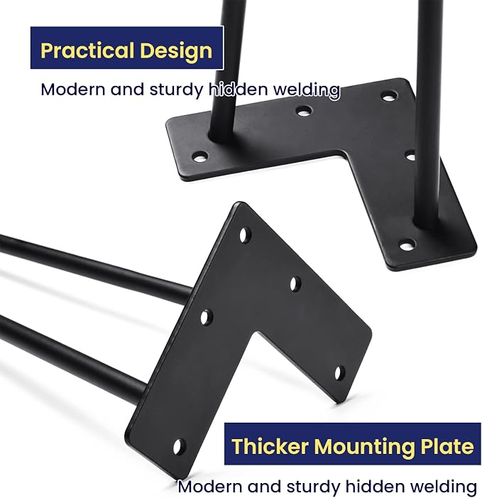 SMARTSTANDARD 10 Inch Heavy Duty Hairpin Furniture Legs, Metal Home DIY Projects - Image 4