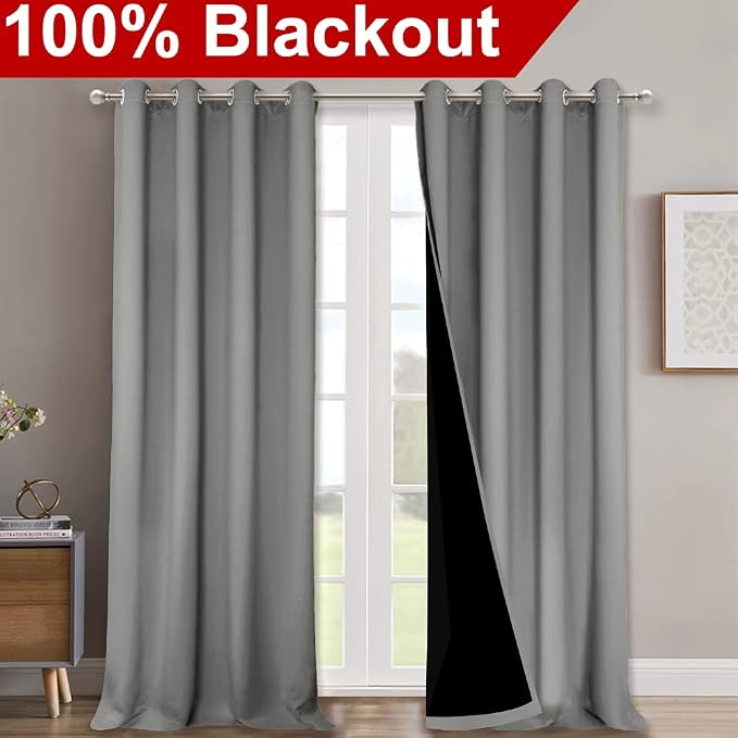 NICETOWN Full Shade Curtain Panels, Pair of Energy Smart & Noise Blocking Out - Image 2