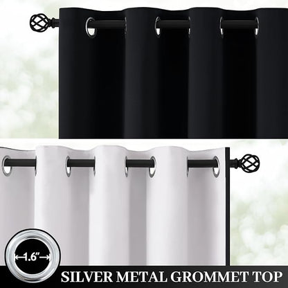 Yakamok Black 100% Blackout Curtains 96 Inches Long - Image 2