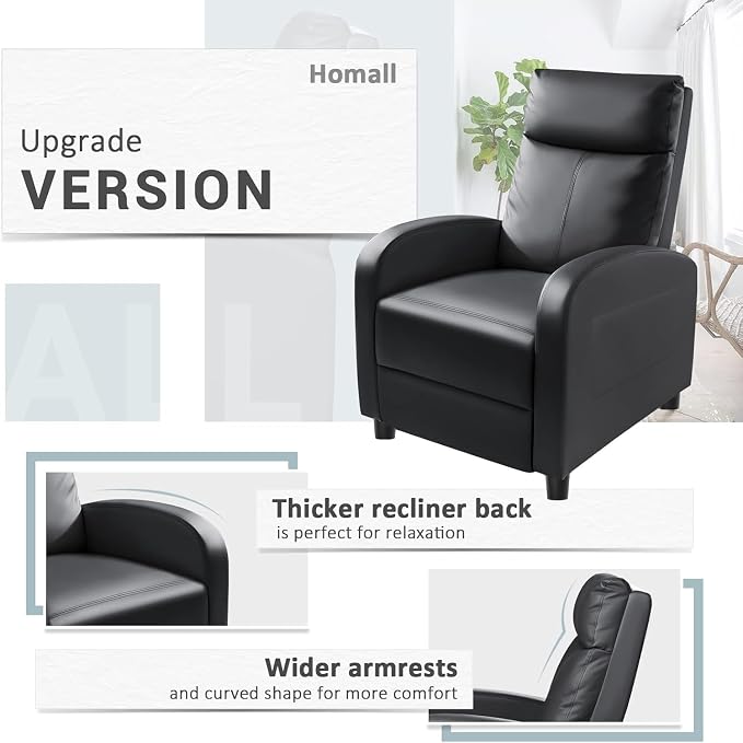 Homall Recliner Chair, Recliner Sofa PU Leather - Image 5