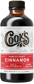 Cook's Pure Cinnamon Extract Made From Fine Ceylon Cinnamon, Premium All Natural Cinnamon Extract for Baking, Cooking, Beverages and Candies, 8 oz