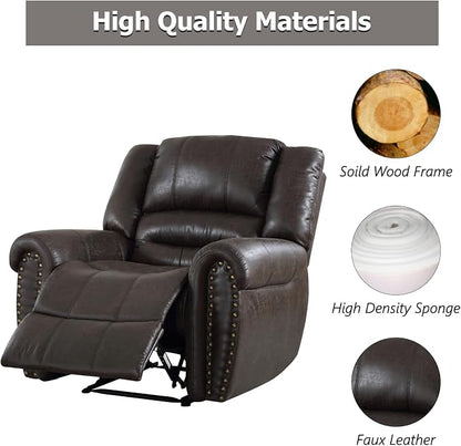 CANMOV Leather Recliner Chair Set of 2, Classic and Traditional Manual Recliner - Image 5