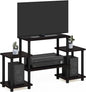 Furinno Turn-N-Tube No Tools Entertainment Center, Square corner, Dark Walnut by Furinno-FitsYourSpaceFitsYourBudget