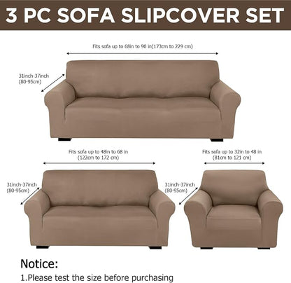Peryiter 3 Pcs Couch and Loveseat Covers Set Sofa Cover - Image 2