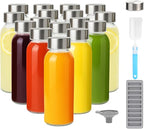 Zukro Glass Water Bottles with Lids 10 oz, Reusable Clear Juice Bottles With Stainless Steel Airtight Cap for Juicing, 100% Leak Proof Juice Drinking Jar for Ginger and Milk, BPA Free