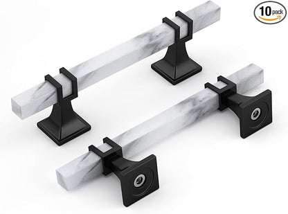 Rergy Cabinet Handles Marble Drawer Pulls and Knobs, T-Bar Hardware by Rergy
