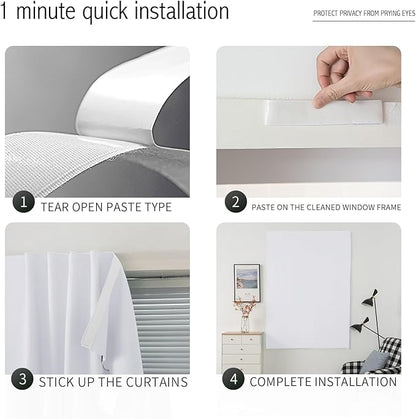 Stick On Blackout Curtains No Drill Required Self Adhesive Window Coverings - Image 4