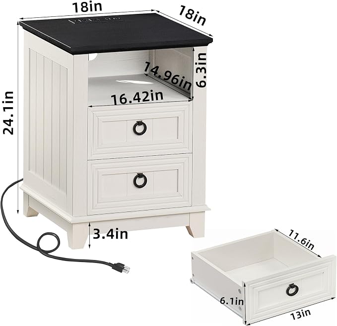 Joaxswe 18" Farmhouse Night Stand - Image 2