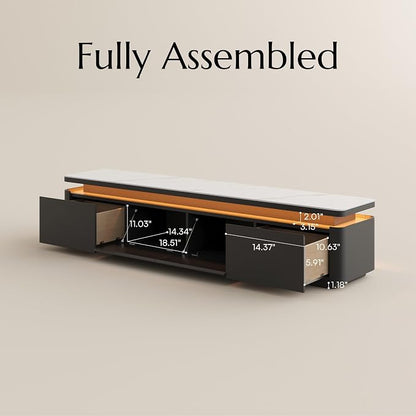 POVISON Fully Assembled 79" Mid-Century Modern TV Stand - Image 7