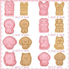 8 Dog Cookie Cutters Set, 3D Puppy Cookie Stamps, Cupcake Pancake Apple Pie Pastry Biscuit Molds, Cookie Baking Molds for Dog Party Decorations (Puppy)