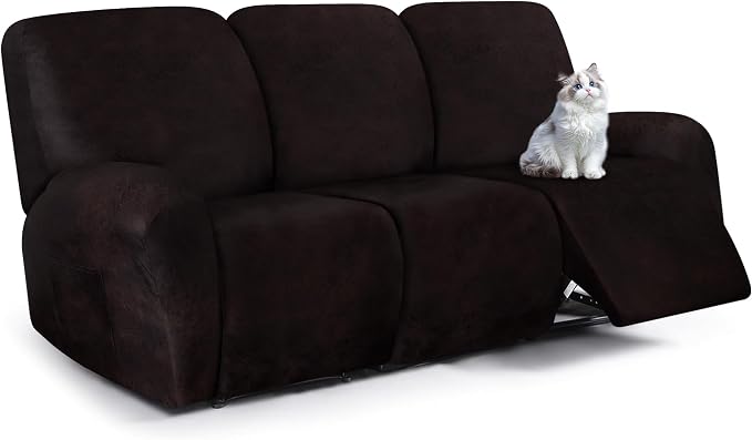 ANARACHON Leather Look Recliner Couch Cover, 8-Pieces Stretch Recliner Sofa by ANARACHON