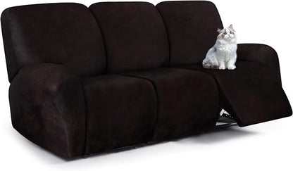 ANARACHON Leather Look Recliner Couch Cover, 8-Pieces Stretch Recliner Sofa by ANARACHON