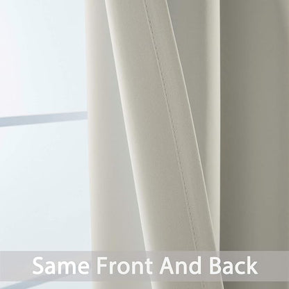 Yakamok Room Darkening Curtains 52x63 inch Length Light Beige-Living Room | 2 - Image 6