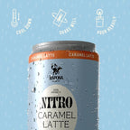 Raposa Nitro Cold Brew Ready to Drink Coffee 250ml - 8.45oz - Made with Oat Milk - Dairy Free - Vegan Cold Brew Ready to Drink, No Artificials - 150mg Caffeine (Caramel Latte (12 Pack))
