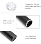 HASLE OUTFITTERS 20 oz Skinny Tumblers Bulk Set, Stainless Steel Insulated Slim Tumblers with Lids, Reusable Double Wall Travel Coffee Mugs, Durable Powder Coated Travel Water Cups(Black, 4)