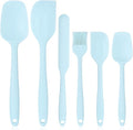 Heat Resistant Silicone Spatulas Set Food Grade Silicone Seamless One Piece Design BPA-Free,Non-Stick,Dishwasher Safe,Cooking and Mixing Set of 6PCS-Blue (Blue)