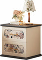 Vintage-Print New Chinese-Style Bedside Table, Office/Bedroom/Living Room by Unknown