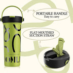 GOOM 20 oz Spill Proof Tumbler with Lid and Straw, Top Handle, Extended Tea Infuser, 6-Layer Insulation 18/10 Stainless Steel, Christmas Gifts for Mom Women Man Her, Teacher Gifts - Green