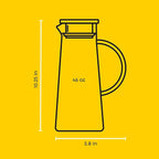 JoyJolt Glass Pitcher with Lid - 50oz Borosilicate Water Carafe, Jug with Stainless Steel Lid for Iced Tea, Lemonade, Juice, Mixed Drinks