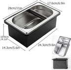 Espresso Coffee Knock Box, Large Size Stainless Steel Coffee Pucks Container, with Noise Reduction Rubber Ring,Silicone Bar for Knocking Portafilter Filter Grinds