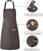 Tosewever Art Aprons for Women Painting Pottery Baking, Mens Buckle Straps Kitchen Apron with Pockets for Chef Cooking