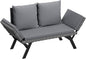 Flamaker Outdoor Convertible Sofa, Woven Rattan Patio Furniture Sunbed by Flamaker