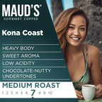 Maud's Kona Coffee Pods, 100 ct, Medium Roast Coffee in Recyclable Single Serve Pods – 100% Arabica Coffee, Compatible with Keurig K Cups Maker